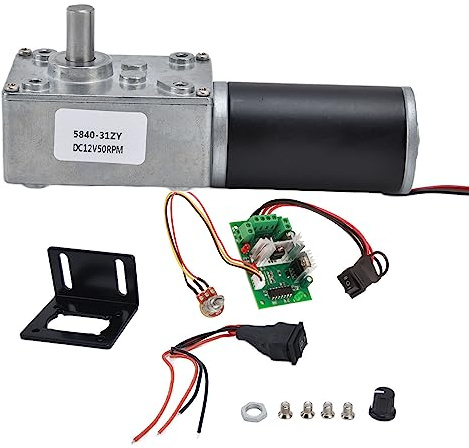 12V 200RPM DC Schneckengetriebemotor mit Gouverneur 15kg.cm 31mm Hohe Torsion Selbsthemmende Motor Reversed Mini Turbine Getriebemotor für DIY Roboter Drehtisch Türschloss Vorhang Maschine | Hohe Drehung, selbstschließender Motor, umgekehrt, Mini-Turbine, Getriebemotor, für Heimwerker, Roboter, drehbar, Türschloss