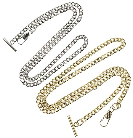 GALPADA 4 Stück T-Taschenuhrkette Silber Herren-Halskette Silberweste Für Herren Tank-Unterhemden Für -Anhänger-Halsketten Anhänger-Uhren-Halskette Antike