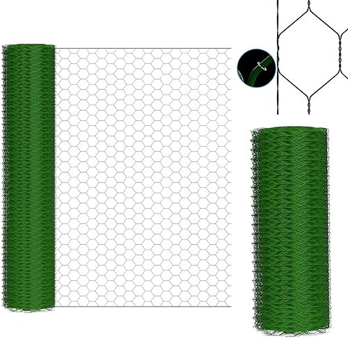 Malla de alambre, valla silvestre, valla forestal, valla verde, valla de malla para jardín, jardín delantero, terraza y balcón, altura 0,5 m, longitud 25 m
