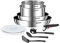 Tefal Ingenio Batterie de cuisine 10 pcs, Poêles, Casseroles, Couvercles hermétiques, Poignée amovible, Induction, Acier inoxydable, Empilable, Antiadhésif, Compatible lave-vaisselle, Emotion L8971S04