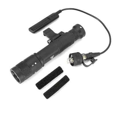 M640V Mini Scout Torch Light，560 Lumens Tactical LED Whitelight Flashlight，with Pressure Switch (Momentary Modes) & Replaceable Rotating Base (Constant Modes)，For 20MM Rail And M & K System (BK)