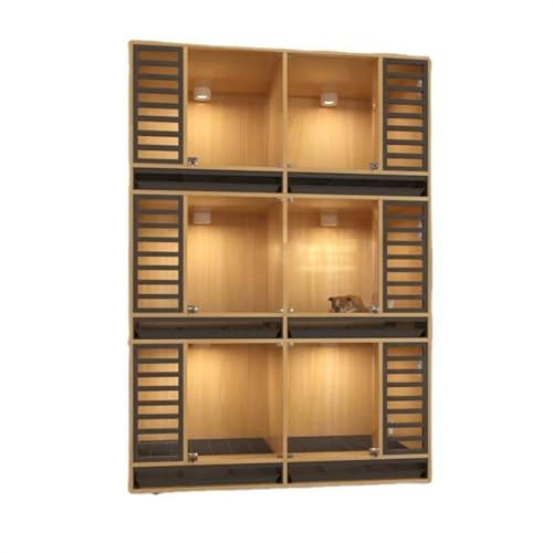HUMAJORY Katzenvilla Hundekäfig, Holzvitrine, Pflegeschrank mit Tablett, Toilette, Hundevilla, Kleiner Hundekäfig, Hundehaus, Katzenvilla, Schrank, Katzenwohnung Großes Katzenhaus