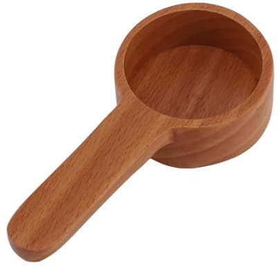 Cucchiaino da caffè Multifunzionale in Legno Massello, Calibrato con Precisione in Grammi, Squisito Cucchiaino da caffè Ergonomico in Legno per caffè (Colore registro corto)