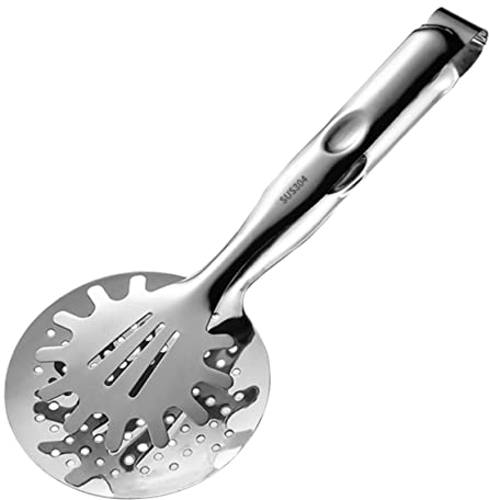 ABOOFAN Stainless Steel Oil Filter Clamp Multifunction Spoon Clip for Kitchen Tools Practical Food Tong Strainer Handle for Deep Fry Food Clip Steak Clamp Strainer for Kitchen Utensils Oil