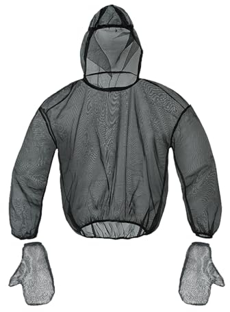 BRTNUP Anti-Mosquito Suit, Lightweight Summer Mesh Net Bug Clothing, Mosquito Resistant Clothing, Breathable Mesh Jacket with Hood for Fishing, Hiking, Camping, Farming and Gardening