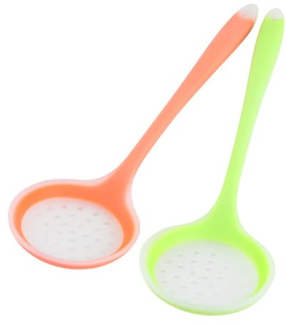 TOPBATHY Set Di Scolapasta Con Manico in Silicone Cucchiaio Per Servire Mestolo Filtrante Per Cucinare Uso Domestico E Ristorante Casuale
