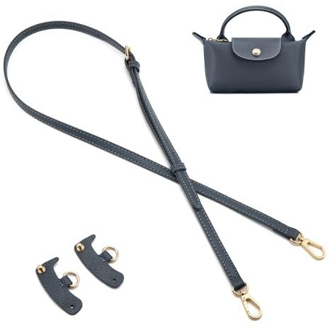 QIUTIMIY Leder-Handtaschengurt, Ersatz-Schultertaschengurte für Longchamp-Geldbörsen, Verstellbarer Crossbody-Schultergurt(Grau)