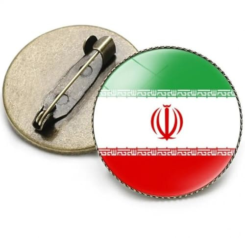 Iran Flag Brooches Pins National Badges National Flower Brooch Badges Lapel Pins for Suit Dress Accessories