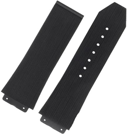 KDEGK FKM Fluorsilikon-Uhrenarmbänder für HUBLOT BIG BANG Silikon 25 * 17 mm 26 * 19 mm wasserdichtes Herrenuhrenarmband Kettenuhr Gummiarmband Armband(S Black-No buckle,26-19mm)