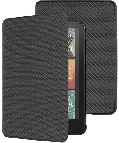 WALNEW Case for 7 All-New Kindle Paperwhite 12th Gen 2024 and Kindle Colorsoft Signature Edition, Premium PU Leather Protective Cover for Kindle Paperwhite with Auto Wake/Sleep (Black2)