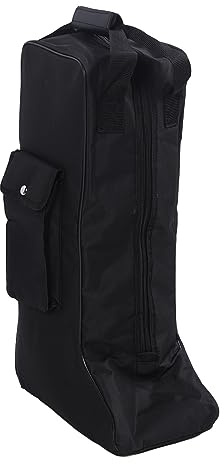 Stiefeltasche mit Griff, Oxford-Stoff und Leder, schwarz, tragbare Stiefel-Aufbewahrungstasche für Cowboystiefel, Schneestiefel, #111, 00