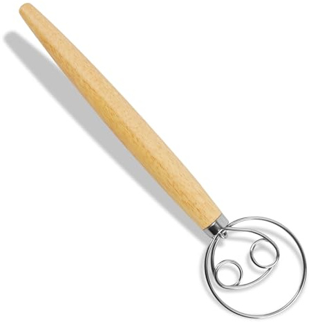 Dänischer Schneebesen aus Dänischer Teigbesen für Brotteig,Kuchen und Eier-Teigrührer und Teigbesen im niederländischen Stil-Perfektes Küchenbackwerkzeug für Brotherstellung und Backzubehör