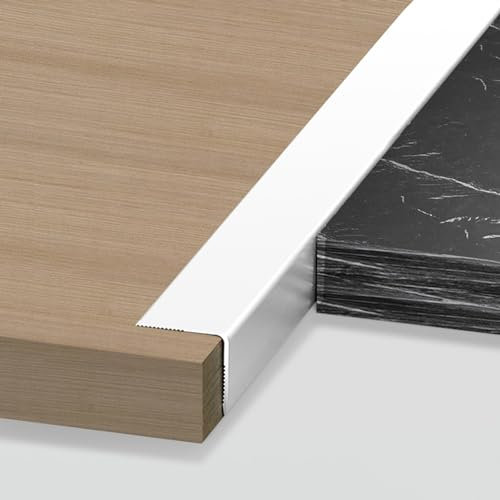 GAPECHNG Moulure de Seuil En L Pour Transition Bois-Carrelage, Protections D'Angle Blanches, Protections de Bord de Sol, Butées de Sécurité D'Angle D'Armoire Murale En Aluminium/Color/20Mm*20Mm (3/4