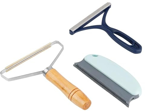 txuzong Fusselrasierer 3-Pack, Tierhaarentferner für Katzen & Hunde - Magische Pfoten Bürste für Kleidung, Sofa, Teppich, Autositz - Wiederauffüllbar & Tragbar