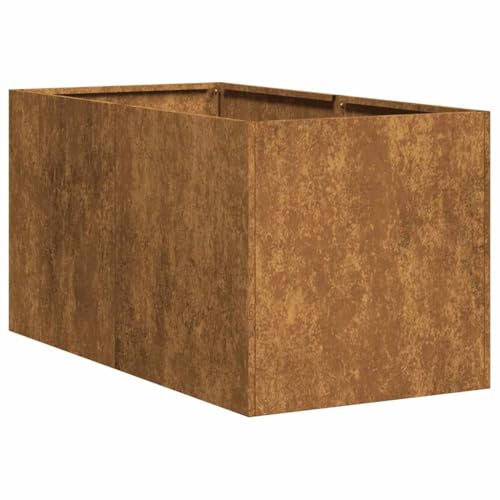 HETFTJN Fioriera da Esterno Balcone Fioriera da Esterno Grande Vasi per Piante da Esterno Grandi Fioriere da Esterno Grandi - Fioriera Arrugginita 40x80x40 cm in Acciaio Corten per Balcone Orto