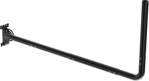 Staffa a muro per antenna a palo regolabile, con gomito a 90°, tubo di prolunga e dadi di fissaggio. Adatta per antenne TV esterne e amplificatori WiFi Star link (nero)