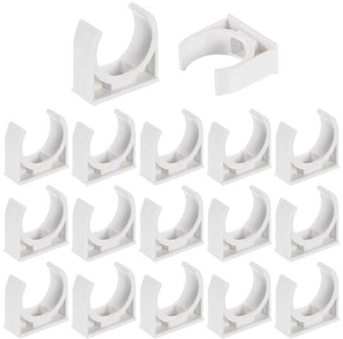 TA-VIGOR 25mm PVC Water Pipe Clamps Clips, 18pcs U-Shaped Tubing Hose Buckles for 25mm OD Tubing, TV Trays Hose Hanger Support Pex Tubing Hose Clamps Universal Single Pipe Clip