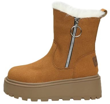 Scarpe Donna con Pelo 2026 Stivali Bassi Stivaletti da Paillettes Trekking Invernali Camoscio in Gomma Anfibi Blu