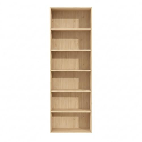 Garvishk Garvis Bücherregal Regal mit 6 Ebenen Standregal Büroregal freistehend Dekoregal zur Präsentation offenes Aufbewahrungsregal für Wohnzimmer Homeoffice Esszimmer (Sonoma)