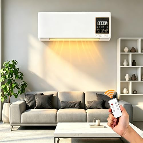 Mini condizionatore da parete con telecomando, condizionatore portatile 2000 W, per camera da letto, soggiorno, ufficio, design compatto, 55,5 x 23 x 11,5 cm