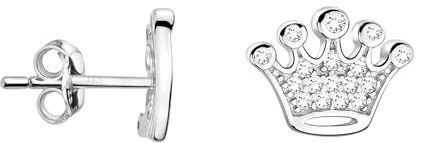 SOFIA MILANI - Pendientes para Mujeres en Plata de Ley 925 - con Circonitas - Pendientes de Corona - 20237