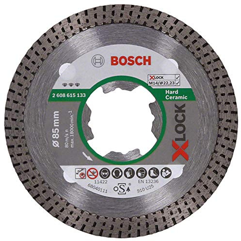 Bosch Professional 1x Disque à Tronçonner Diamanté X-LOCK Best for Hard Ceramic (pour Carrelages Durs, 85 x 22,23 x 1,4 x 7 mm, Accessoires pour Meleuses Angulaires)