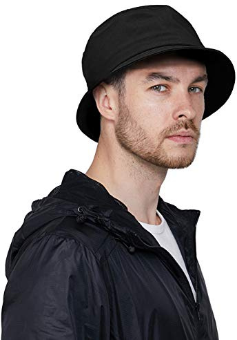 DOCILA Bucket Hat Men Women Waterproof Rain Hats Packable Summer Golf Sun Caps Quick Dry 80s 90s Outfit Costume Accessories A-Black