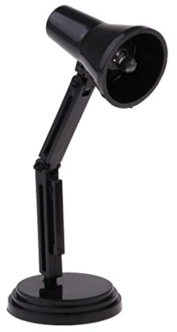 Perfeclan Puppenhaus Lampe, Schreibtischlampe Tisch Lampe Modell, 1:12 Puppenhaus Zubehör, Schwarz