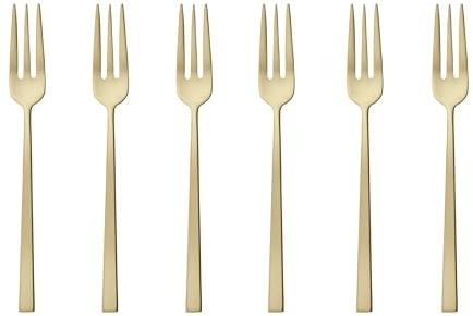 Rock Antique Set 6 Kuchengabeln Edelst./PVD Champag. [SP]