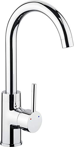 Cornat Spültisch-Einhebelarmatur Fuerte - Hochwertiger Messingkörper - verchromt - Hoher & schwenkbarer Auslauf / Hochdruck-Armatur / Küchenarmatur / Wasserhahn / FUEH5