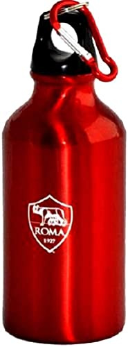 Giemme Borraccia in Alluminio Color Rosso con Moschettone e Tappo a Vite, Prodotto Ufficiale AS Roma. H 17 CM, capacità 400 ML