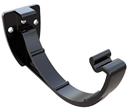 4 x Black Half Round Fascia Gutter Brackets, Freeflow 112mm Rain Water Systems