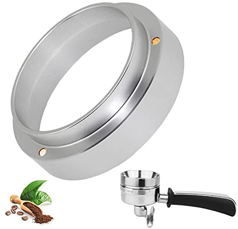 54 MM Aluminium Kaffee Dosierring Magnetischer Dosierring Espresso Dosiertrichter Portafilter Trichter Sicher Langlebig Einfach Zu Säubern, Für Café, Milchteeladen, Westliches Restaurant Usw—Silber