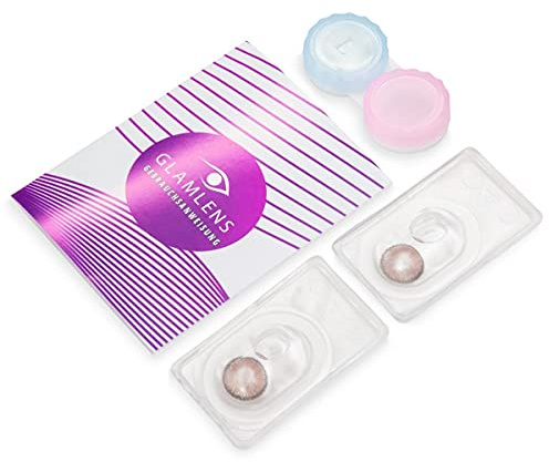 Sehr stark deckende und natürliche braune Kontaktlinsen SILIKON COMFORT NEUHEIT farbig Mirel Schoko + Behälter von GLAMLENS - 1 Paar (2 Stück) - DIA 14.00 - ohne Stärke 0.00 Dioptrien