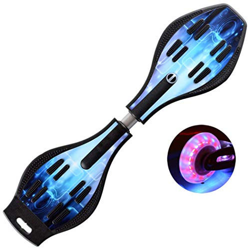 Magnitt Deluxe Junior Caster Board in Amazing Blue Color, with Illuminating Wheels for More Excitement, Fun and Visibility, Durable Twistboard for Teenagers, Adults and Professional(10)