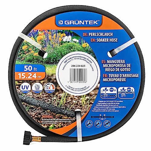 GRÜNTEK Tubo Poroso Gocciolante Irrigazione a goccia e interrata. Tubo forato gocciolante 15,4m. Per irrigazione capillare giardino Interrato e Esterno