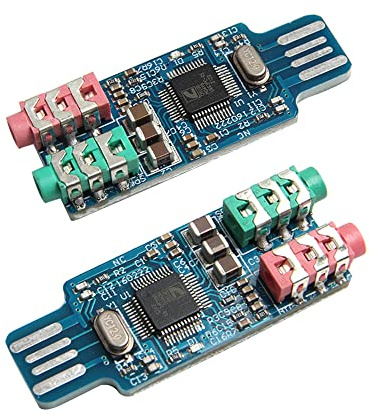 Acxico 2 unidades CM108 USB Drive Free USB tarjeta de sonido portátil computadora externa módulo k