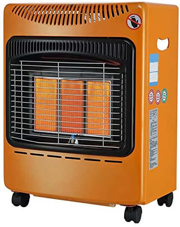 Calefactor Radiante A Gas, Calefactor A Gas Independiente De 4200 W con Ruedas, Placa Calefactora De Cerámica, Calefactor Ultrasilencioso con Temporizador Viene con Regulador Y Manguera,Natural Gas