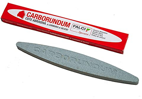 La zappa Pietra cote Carborundum per affilare coltelli, forbici e falci al corindone 23 cm (Falci in carburo di silicio 23 cm)