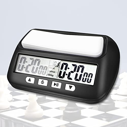 Miiepls Schachuhr Professional, Digitale Multifunktionsanzeige Schachtimer, mit Weckfunktion, Schachuhr Chess Timer elektronische Brettspiel für Zuhause & Turniere