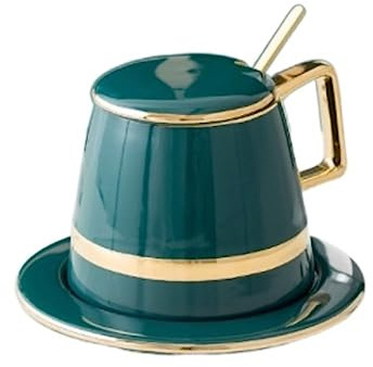 Tazzine Caffè Tazza da Caffè Tazza di Tè Tazza Tazza Da Caffè In Ceramica Tazza Da Acqua Con Coperchio E Cucchiaio Tazza Da Caffè Da Ufficio Tazza Da Tè Pomeridiana Tazzine di Caffe Tazze da Caffè