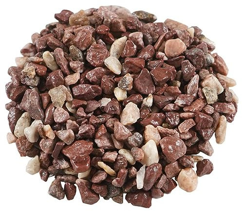 Guijarros de color natural, flor, piedra bonsái, maceta pequeña, planta suculenta, piedras para pecera, grava al aire libre, jarrón decorativo para acuario, 5-8mm, rojo (100g)