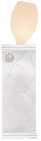 García de Pou - 100 Unidades - Cucharillas Helados Enfundadas 6,6 Cm Natural Madera