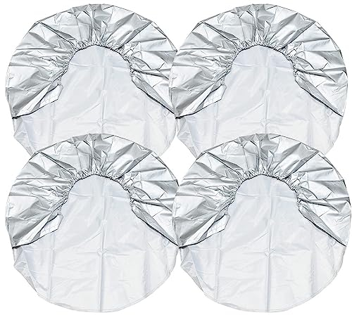 Radabdeckung 4PCS 27-32 Zoll Auto Reifen Lagerung Tasche Rad Reifen Abdeckungen Fall Fahrzeug Rad Schutz for LKW Auto Camper Anhänger Rad Abdeckung (Color : Silver-L-4PCS)