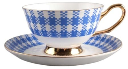 RaamKa Service à Café Style Fleur Tasse à thé Porcelaine Saint Valentin Cadeau Haute qualité Tasse à café et Soucoupe en céramique Porcelaine Anglaise (Size : 220ml, Color : Style B)