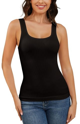 MISS MOLY Camiseta interior moldeadora para mujer, reduce la cintura, Shapewear sin costuras, Top moldeador para mujer, Camiseta interior moldeadora, Camiseta tipo tank sin mangas, Camiseta interior