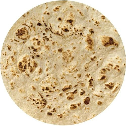 Gyios Decke Warme Tortilla Pizza Decke Mexikanische Runde Sofa Karierte Winterflausch -plüsch Große Wurfdecke-bildfarbe-3-durchmesser 150 cm