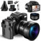 4K Digital Cameras for Photography, 48MP Vlogging Camera for YouTube with WiFi, 180° Flip Screen Compact Camera with Flash, 16X Digital Zoom Travel Camera with Wide-Angle &Macro Lens