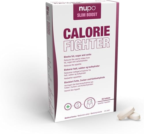 Nupo Slim Boost Calorie Fighter - Blockiert Fett, Zucker & Kohlenhydrate - CE-Zertifiziert - 30 Tabletten