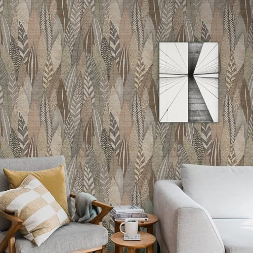 OFZVEO Self Adhesive Wallpaper 44.5×300cm Floral Peel and Stick Wallpaper Leaf Flower Stick on Wallpaper for Living Room Bedroom Kitchen Wall Cabinets Decor Worktop Vinyl Covering